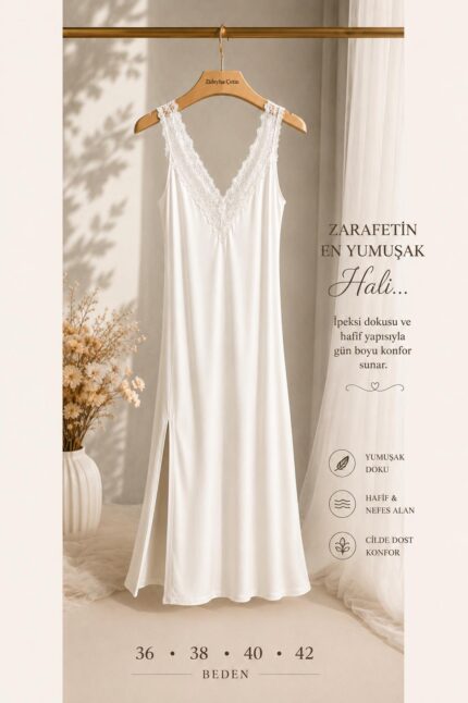 BEYAZ GECELİK DANTELLİ