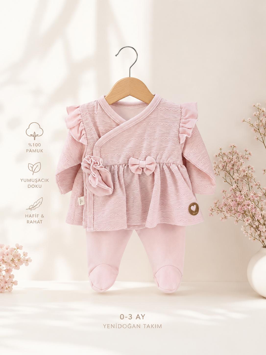 b4c88d82-53a0-4e96-bd6a-e22891ca48b3 Yeni doğan bebek takım kız - Görsel 1
